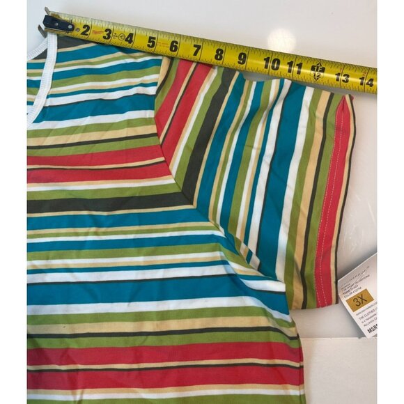 Sag Harbor Sport Women's Multicolor Striped Short Sleeve Shirt Size 3X NWT - Picture 11 of 14